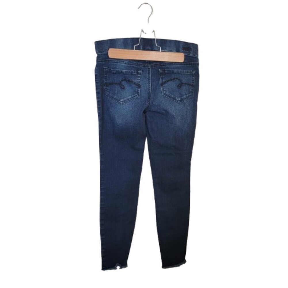 Justice Girls Mid Rise Leggings · Dark Wash Denim Stripe · Large 12 - Picture 4 of 11